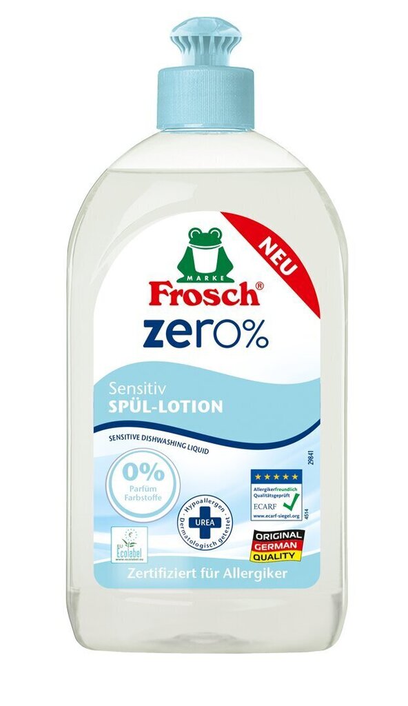 Trauku mazgāšanas līdzeklis Frosch Zero 500ml цена и информация | Trauku mazgāšanas līdzekļi | 220.lv