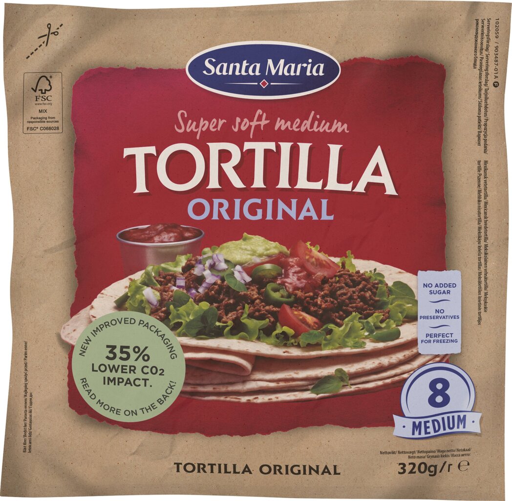 Tortilijas SANTA MARIA 8 pack 320 g цена и информация | Uzkodas, čipsi | 220.lv