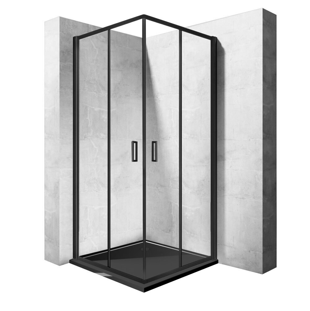 Dušas kabīne Rea Punto 80x80, 90x90 cm, black mat cena un informācija | Dušas kabīnes | 220.lv