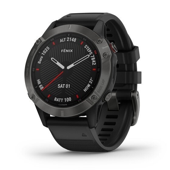 Garmin fēnix® 6 Sapphire Carbon Grey DLC/Black cena un informācija | Viedpulksteņi (smartwatch) | 220.lv