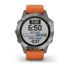 Garmin fēnix® 6 Sapphire Titanium/Ember Orange cena un informācija | Viedpulksteņi (smartwatch) | 220.lv