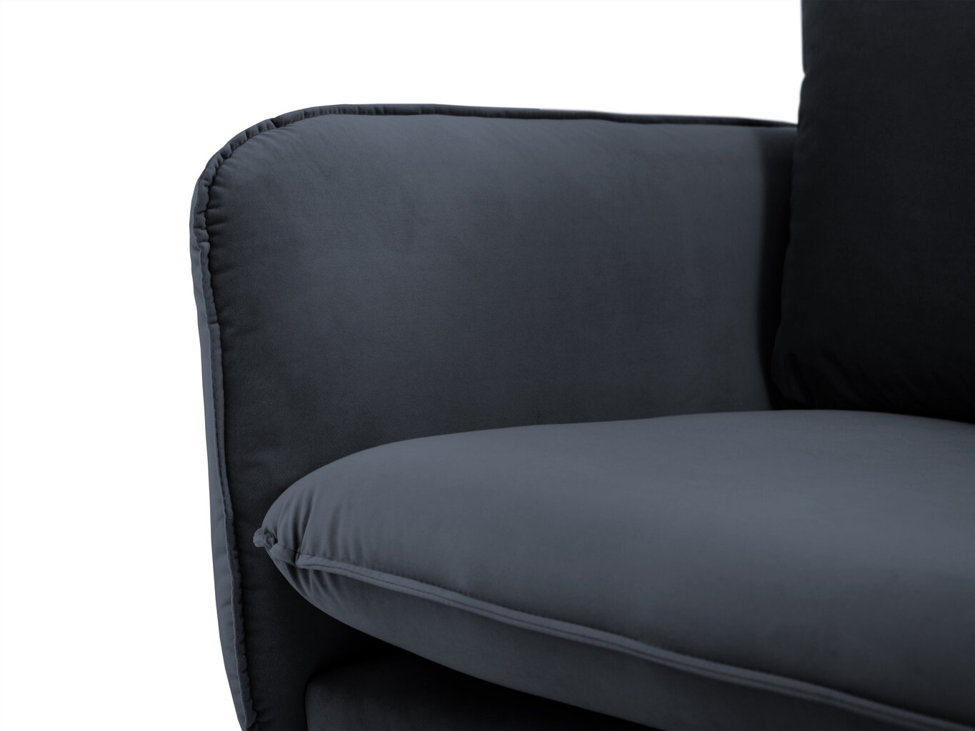 Dīvāns Cosmopolitan Design Vienna 4S, tumši zils velūrs cena un informācija | Dīvāni | 220.lv