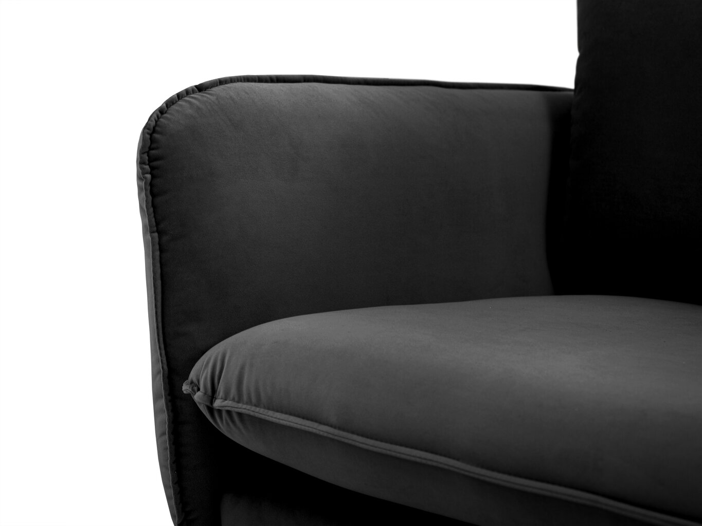 Dīvāns Cosmopolitan Design Vienna 4S, melns velūrs cena un informācija | Dīvāni | 220.lv