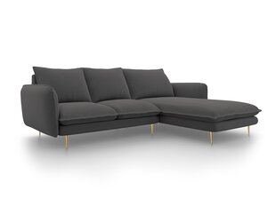 Stūra dīvāns Cosmopolitan Design Vienna, tumši pelēks cena un informācija | Stūra dīvāni | 220.lv