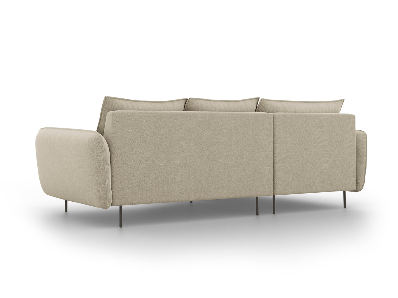 Stūra dīvāns Cosmopolitan Design Vienna, smilškrāsas/melnas krāsas cena un informācija | Stūra dīvāni | 220.lv
