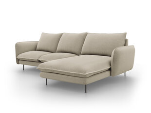 Stūra dīvāns Cosmopolitan Design Vienna, smilškrāsas/melnas krāsas cena un informācija | Stūra dīvāni | 220.lv