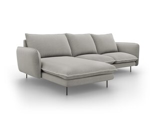 Stūra dīvāns Cosmopolitan Design Vienna, gaiši pelēks/melns cena un informācija | Stūra dīvāni | 220.lv