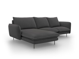 Stūra dīvāns Cosmopolitan Design Vienna, tumši pelēks/melns cena un informācija | Stūra dīvāni | 220.lv