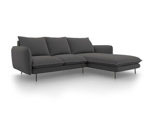 Stūra dīvāns Cosmopolitan Design Vienna, tumši pelēks/melns cena un informācija | Stūra dīvāni | 220.lv
