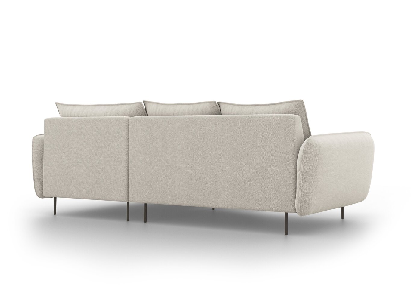Stūra dīvāns Cosmopolitan Design Vienna, gaišas smilškrāsas/melnas krāsas cena un informācija | Stūra dīvāni | 220.lv