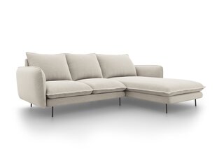 Stūra dīvāns Cosmopolitan Design Vienna, gaišas smilškrāsas/melnas krāsas cena un informācija | Stūra dīvāni | 220.lv
