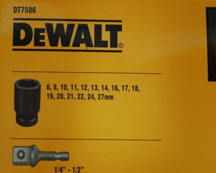 Dewalt trieciengalviņu komplekts, sešstūrainas 1/2" 6-27mm (DT7506), 17 gab. цена и информация | Rokas instrumenti | 220.lv