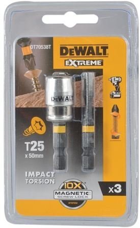 Rotējošo uzgaļu komplekts DeWalt 2xT25/50mm - DT70538T cena un informācija | Rokas instrumenti | 220.lv