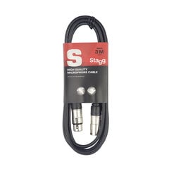 Stagg SMC3, XLR, 3 m cena un informācija | Kabeļi un vadi | 220.lv