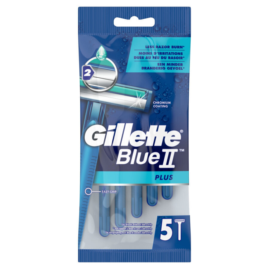 Vienreizlietojami skuvekļi vīriešiem Gillette Blue II 5 gab. cena un informācija | Skūšanās piederumi, kosmētika | 220.lv