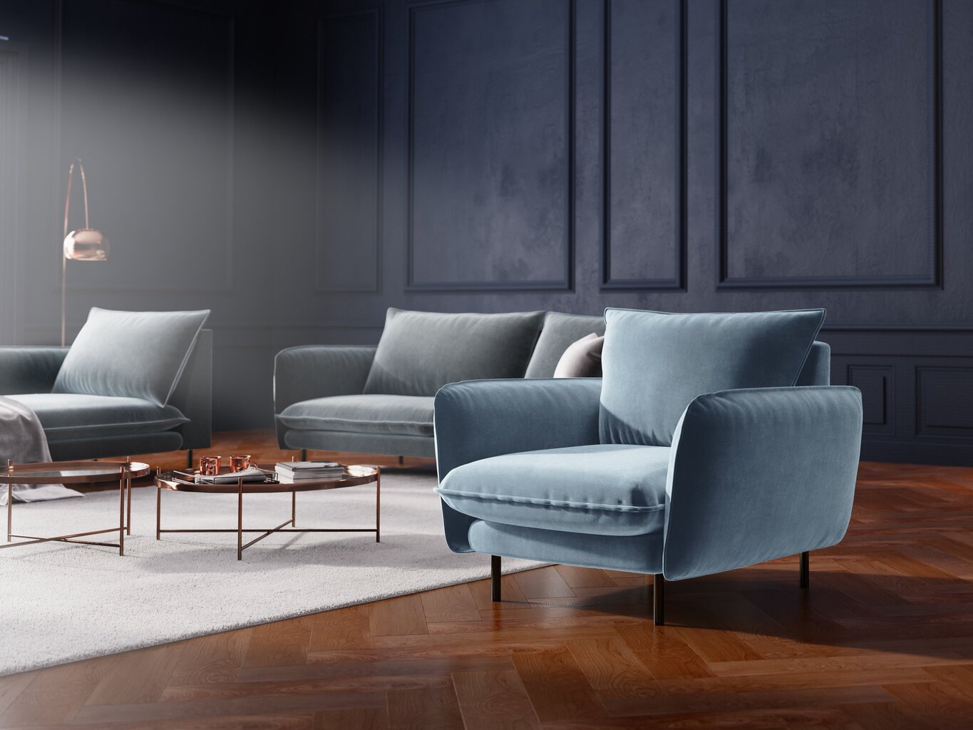 Krēsls Cosmopolitan Design Vienna, gaiši zils цена и информация | Atpūtas krēsli | 220.lv