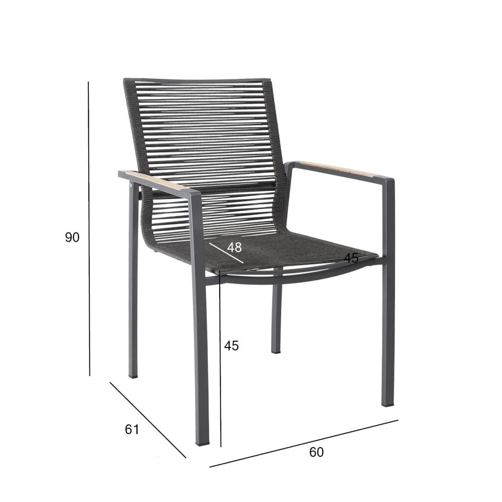 Āra krēsls Montana, pelēks cena un informācija | Dārza krēsli | 220.lv