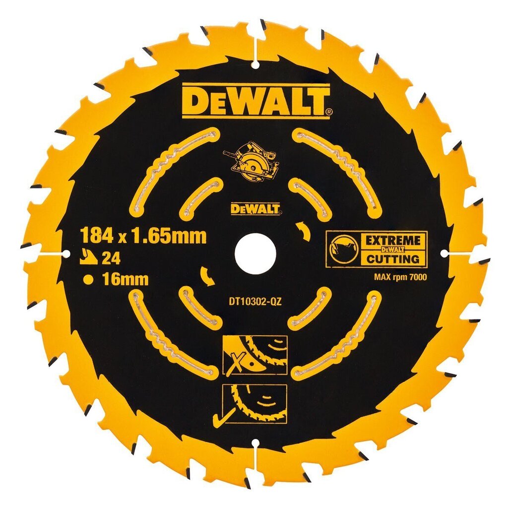 Griešanas disks Dewalt Extreme 184mm (DT10302-QZ) cena un informācija | Dārza tehnikas rezerves daļas | 220.lv