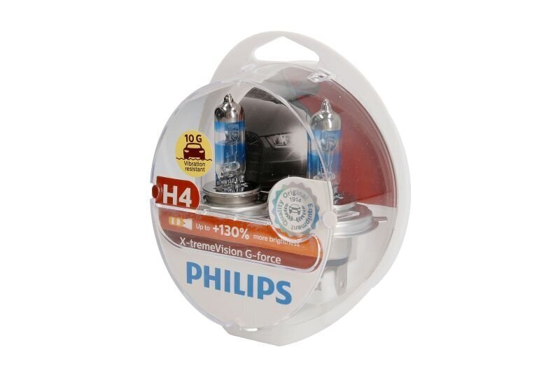 Philips H4 12V 60/55W +130% X-treme Vision G-Force spuldzes (2gab) cena un informācija | Auto spuldzes | 220.lv