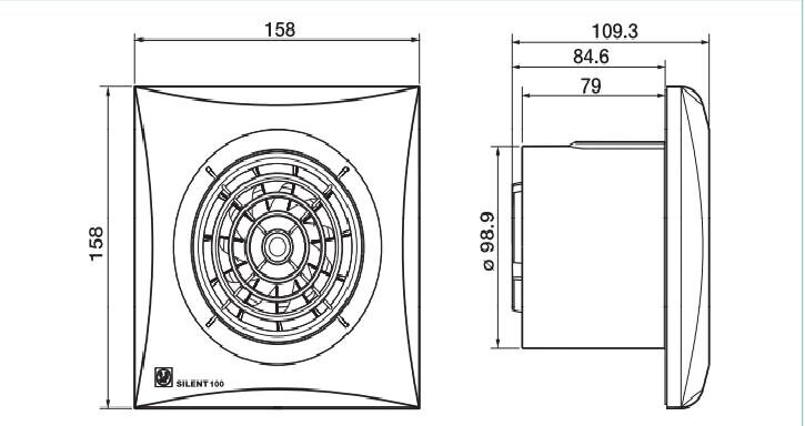 Nosūces ventilators SILENT 100 CZ cena un informācija | Ventilatori vannas istabai | 220.lv