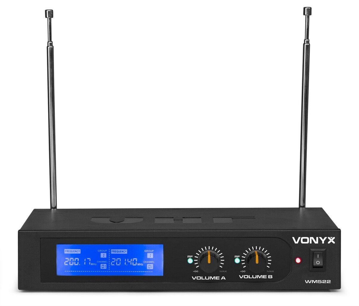 Vonyx WM522B VHF 2-kanālu bezvadu mikrofonu komplekts ar 2 Bodypacks cena un informācija | Mikrofoni | 220.lv