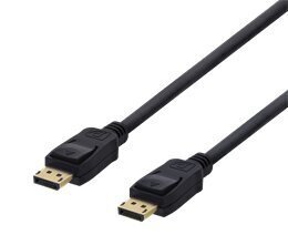 Кабель DELTACO DisplayPort, Ultra HD 60 Гц, 21,6 Гбит / с, 2 м, черный DP-1022 цена и информация | Кабели и провода | 220.lv