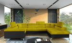 Stūra dīvāns NORE Thiago, dzeltens/melns