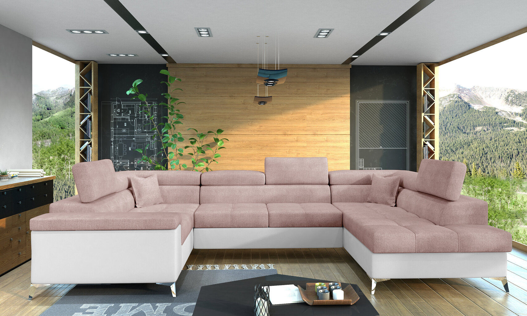 Stūra dīvāns NORE Thiago, krēmkrāsas/balts cena un informācija | Stūra dīvāni | 220.lv