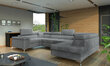 Stūra dīvāns NORE Thiago, pelēks/melns цена и информация | Stūra dīvāni | 220.lv