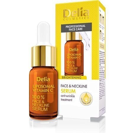 Atjaunojošs sejas un kakla serums ar liposomu C vitamīnu Delia Cosmetics Liposomal Vitamin C, 10ml cena un informācija | Serumi sejai, eļļas | 220.lv