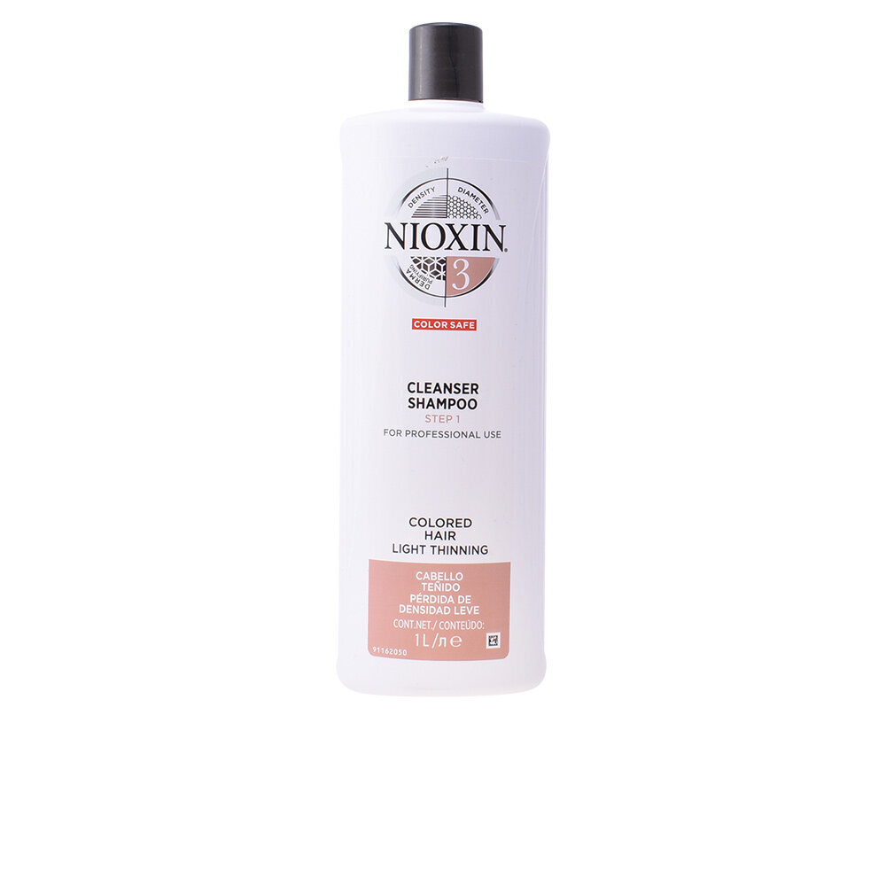 Dziļi attīrošs matu šampūns Nioxin System 3 1000 ml cena un informācija | Šampūni | 220.lv