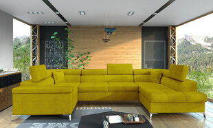 Stūra dīvāns NORE Thiago, dzeltens cena un informācija | Stūra dīvāni | 220.lv
