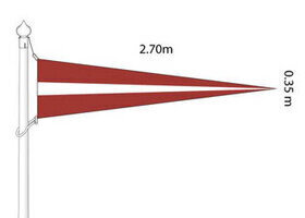 Latvijas karoga vimpelis mastam, 2,6m*0,60m цена и информация | Karogi un aksesuāri | 220.lv