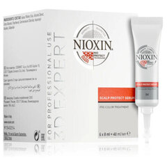 Защитная сыворотка для кожи головы Nioxin 3D Expert Scalp Protect 6 x 8 мл цена и информация | Распылите крем-спрей на волосы на расстоянии 20-25 см, расчешите их расческой. | 220.lv