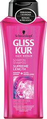 Шампунь Schwarzkopf GLISS KUR Supreme Length 400 ml цена и информация | Шампуни | 220.lv