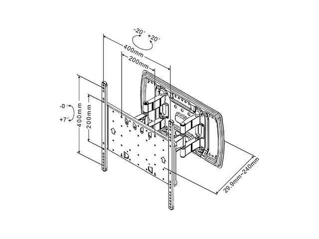 Multibrackets M VESA Super Slim Tilt & Turn 32-65” cena un informācija | TV kronšteini | 220.lv