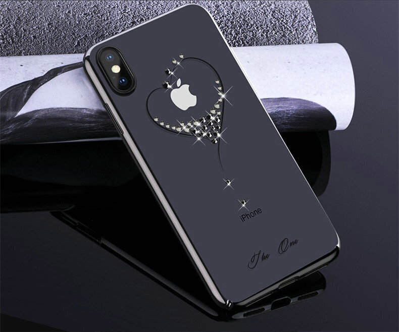 Kingxbar Wish vāciņš dekorēts ar Swarovski kristāliem iPhone XS Max, melns cena un informācija | Telefonu vāciņi, maciņi | 220.lv