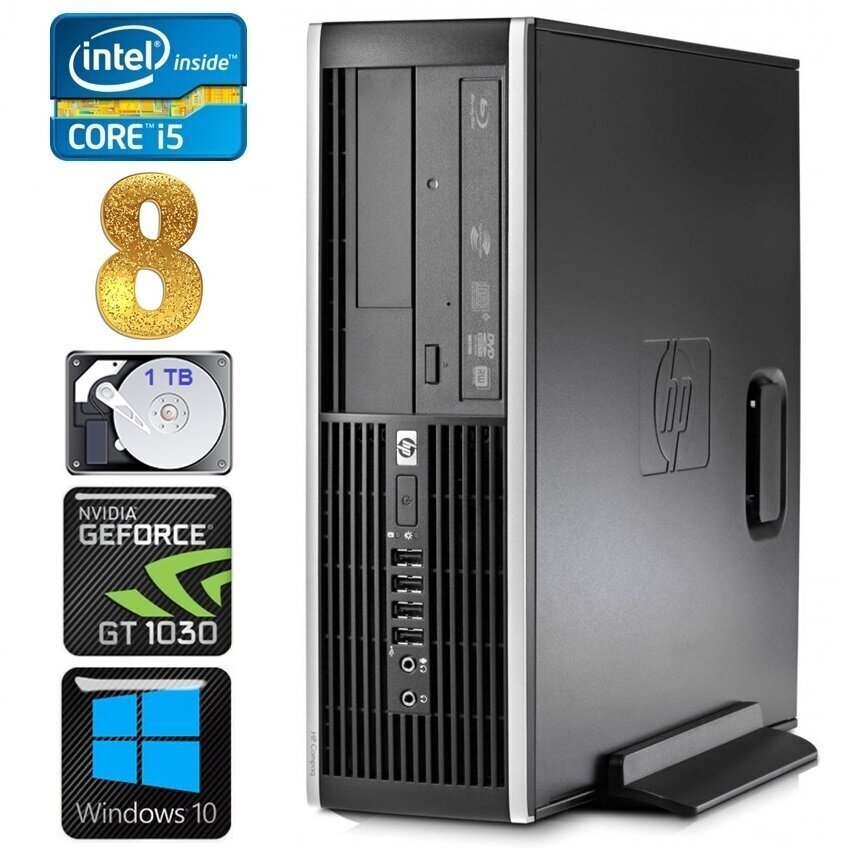 HP 8100 Elite SFF i5-750 8GB 1TB GT1030 2GB DVD WIN10 цена и информация | Stacionārie datori | 220.lv