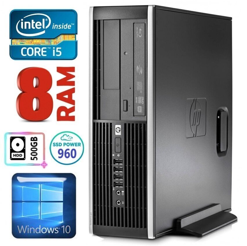 HP 8100 Elite SFF i5-750 8GB 960SSD+500GB NVS295 DVD WIN10 cena un informācija | Stacionārie datori | 220.lv