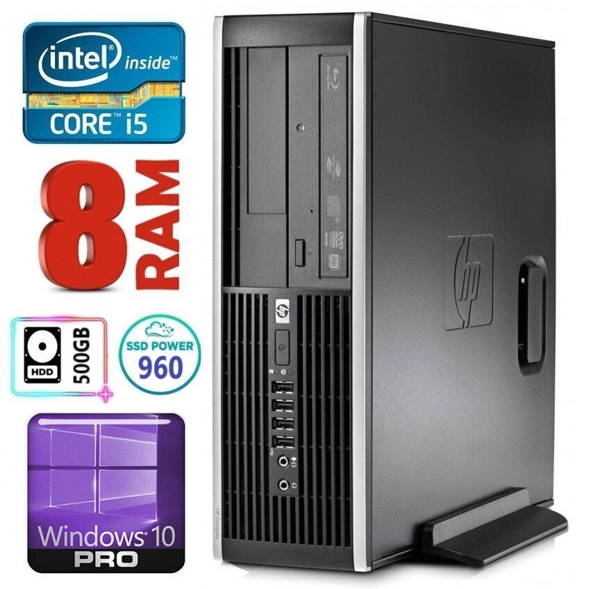 HP 8100 Elite SFF i5-750 8GB 960SSD+500GB NVS295 DVD WIN10Pro cena un informācija | Stacionārie datori | 220.lv