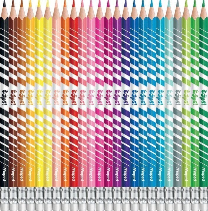 Zīmuļkrāsas MAPED ar dzēšgumiju "Color`Peps Oops", 24 krāsas cena un informācija | Modelēšanas un zīmēšanas piederumi | 220.lv