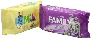 Mitrās salvetes - For all family 60 gab - Wet Wipes цена и информация | Ватные изделия и влажные салфетки | 220.lv