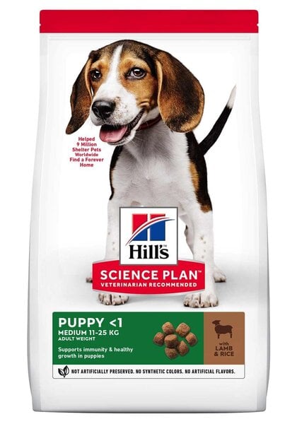 Hill's Science Plan Puppy Medium kucēnu barība ar jēru un rīsiem, 2,5 kg  cena | 220.lv
