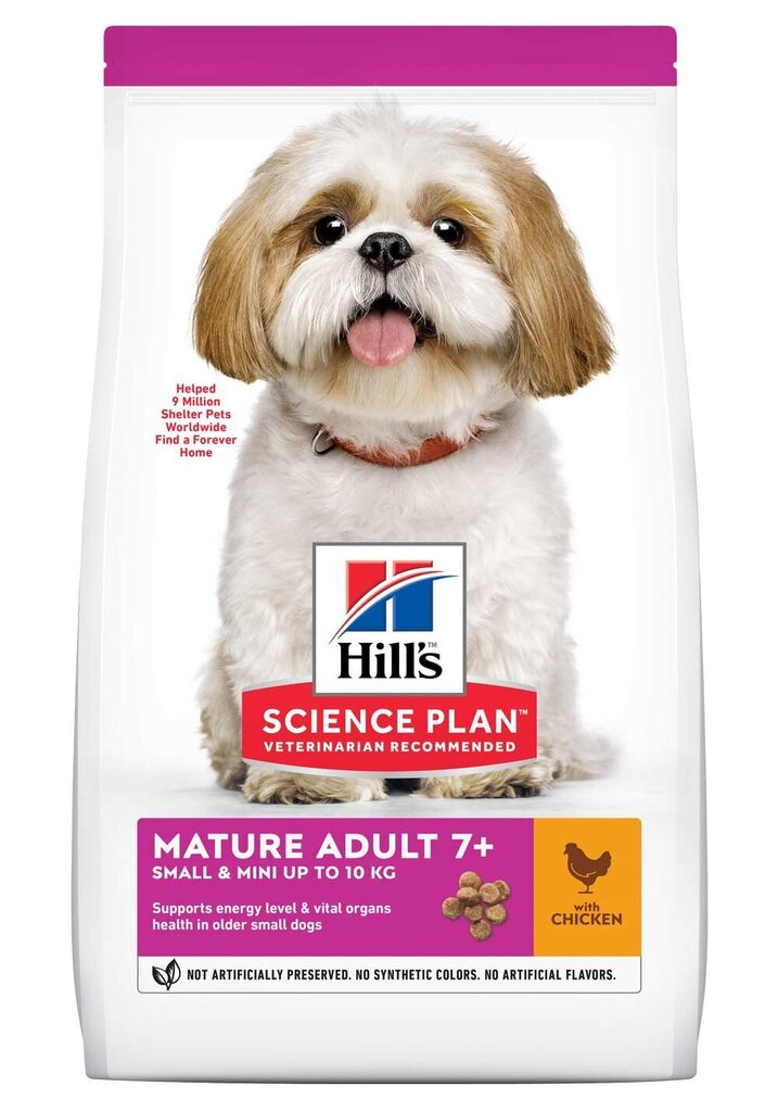 Hill's Sience Plan Small & Mini Mature Adult 7+ suņu barība ar vistu, 3 kg cena un informācija | Sausā barība suņiem | 220.lv