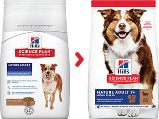 Корм для собак Hill's Sience Plan Medium Mature Adult 7+ с бараниной и рисом, 2,5 кг цена и информация | Сухой корм для собак | 220.lv