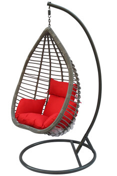 Piekarināma krēsla ar statīvu komplekts, pelēks/sarkans cena un informācija | Dārza krēsli | 220.lv