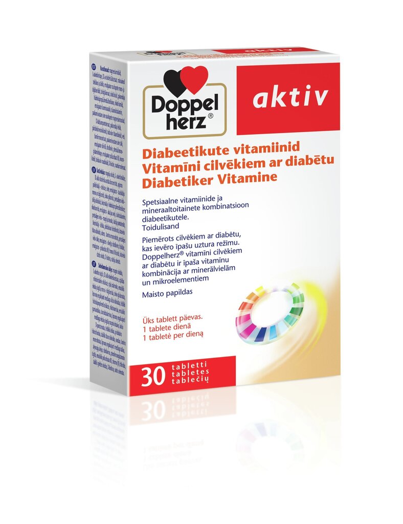 Uztura bagātinātājs Doppelherz Activ vitamins for Diabetics, 30 tabletes cena un informācija | Vitamīni, preparāti, uztura bagātinātāji skaistumam | 220.lv