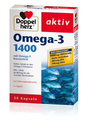 Uztura bagātinātājs Doppelherz Aktiv Omega-3 1400, 30kapsulas cena un informācija | Vitamīni, preparāti, uztura bagātinātāji labsajūtai | 220.lv