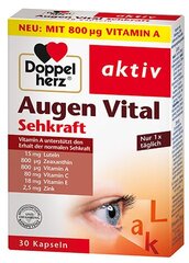 Uztura bagātinātājs Doppelherz Augen Vital caps. 30 kapsulas cena un informācija | Vitamīni, preparāti, uztura bagātinātāji labsajūtai | 220.lv