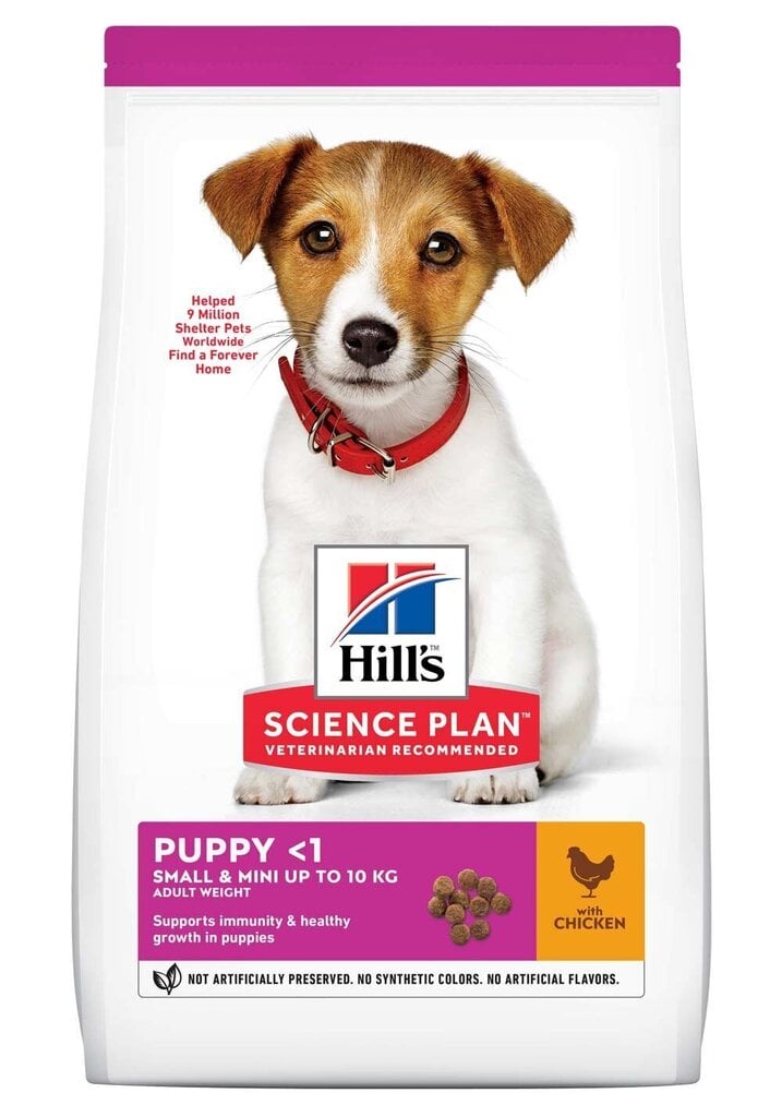 Hill's Science Plan Puppy Small&Mini barība kucēniem, 1,5 kg цена и информация | Sausā barība suņiem | 220.lv